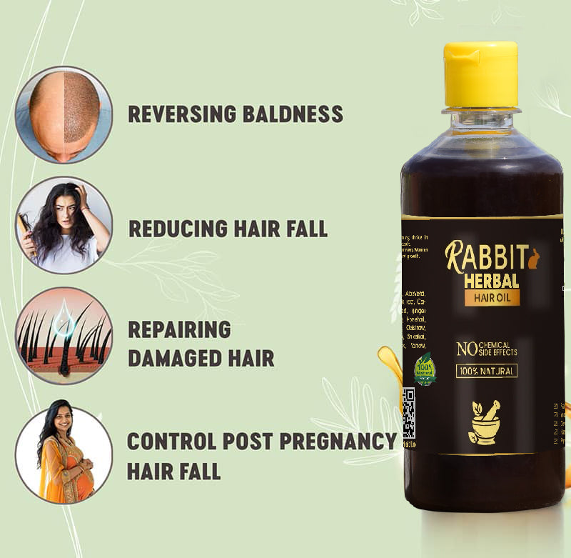 Rabit Herbal Hair Oil - 100% Effective!