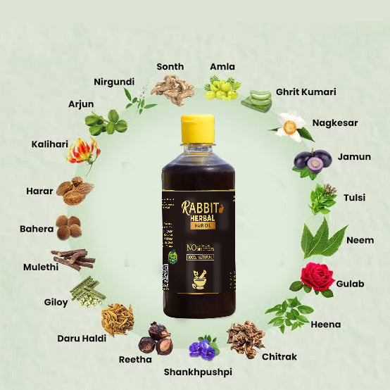 Rabit Herbal Hair Oil - 100% Effective!